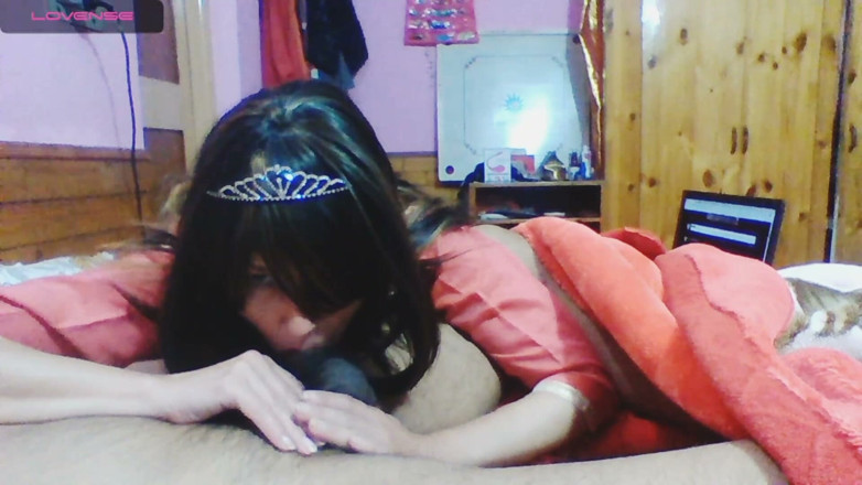 Bolly Karma: Cutie on the Bed Given Blowjob to the Beloved Guy