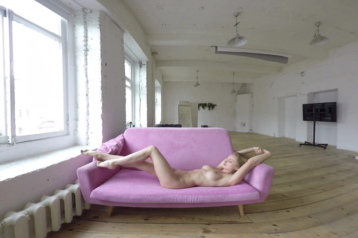 StasyQVR: Tight Blonde Morning Striptease