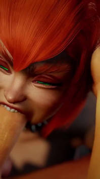 Mario Bowsette Hard Blowjob