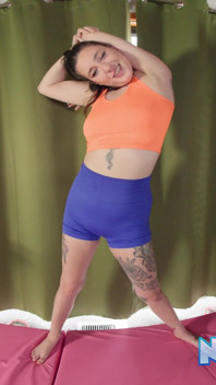 Tattooed Beauty Katie Kinz Strips for Yoga