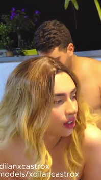 Cruising, I Fuck Trans Femboy on the Terrace of My Building, Creampie