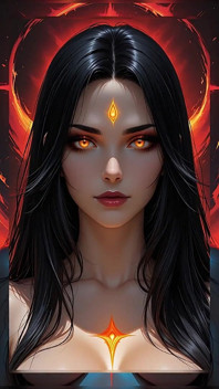 Shadow Assassin Warrior Woman with Jet Black Hair and Amber Eyes Dark Fantasy Portrait Ai Art Slideshow