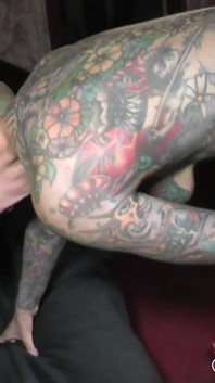 Orgy with Full Body Tattoeed MILF Cleo