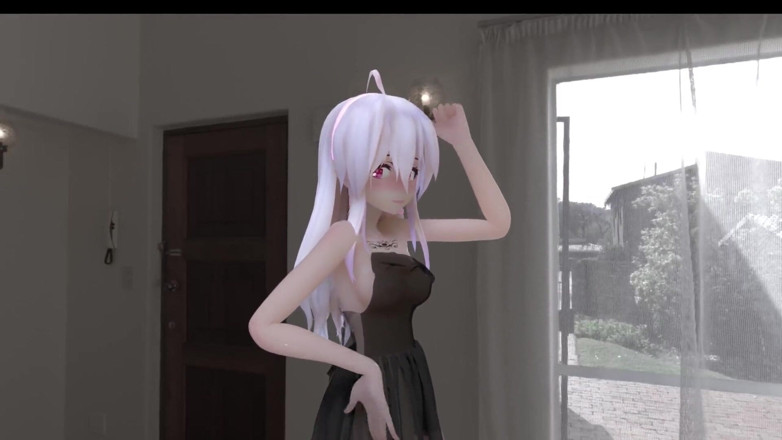 MikuMotion: [mmd] słaba czekoladowo-kremowa jedwabna sukienka analna serra koralikowy wzór obscenicznego...