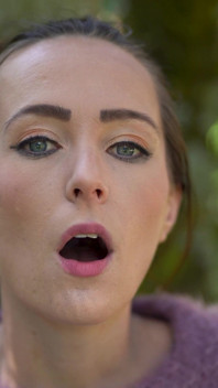 Close up Outdoor Smoking - Petite Brunette