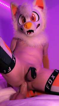 Twink Using Dildo While in Chastity Cage