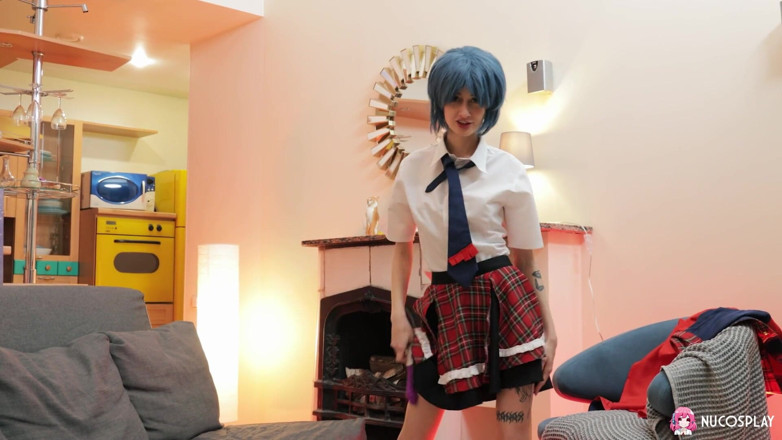 Nu Cosplay: Sasha paige si gadis hot rambut biru suka banget ngentot...