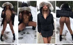 Nackte anhalterin pinkelt im schnee. - MochaLamulata