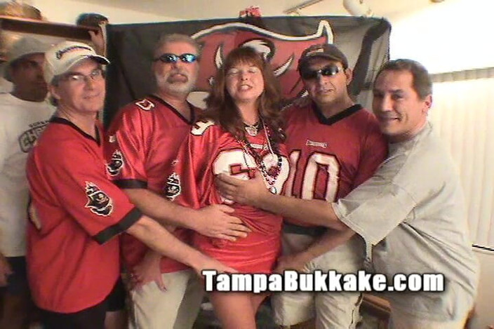 Tampa Bukkake: Florida MILF Bucs Gangbang Bukkake Party Red Head Semen Whore...