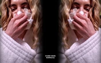 Cam Girl Is Blowing a Nose