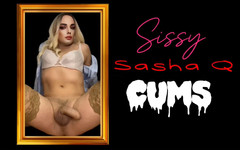 Sasha Q: Incredible Blonde Trans Cumming