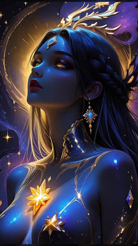Void Empress of the Dark Matter Galaxy Crystal Cosmic Goddess Ai Art Slideshow
