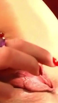 Mature Blonde Shaves Smooth Then Fingers Dripping Pussy