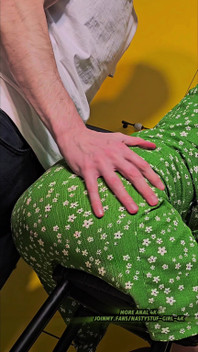 Mind Blowing: Hot Asian Babe in Green Dress with Juicy Ass Gets Epic Anal Shock on Bar Stool!