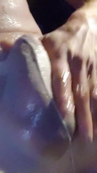 Watching Porn While Jerking off with Lots of Lube Wearing White Pantyhose
