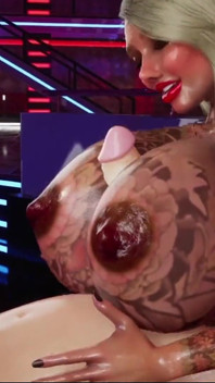 Bimbo Mega Fake Tits Fuked Hard in Disco