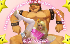 Trans Princess Peach Shoots Bowser Cum From Her Ass thumbnail