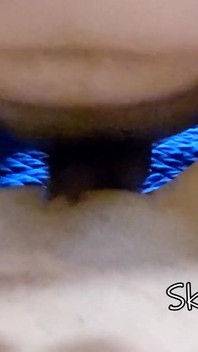 Cock rubbing my gaping teen pussy