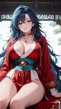 Samurai berambut biru! Perkhidmatan di Bamboo Grove. Rahsia apa yang bersembunyi di bawah Kimono langsing tinggi itu?
