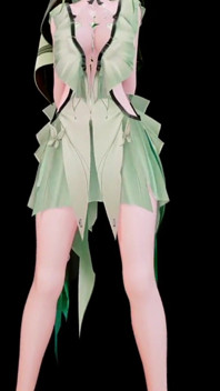 Wuthering Wave Shorekeeper 脱衣服跳舞成人动漫说所以歌曲 垂直屏幕 mmd 3d 柔软的绿色头发颜色编辑 smixix