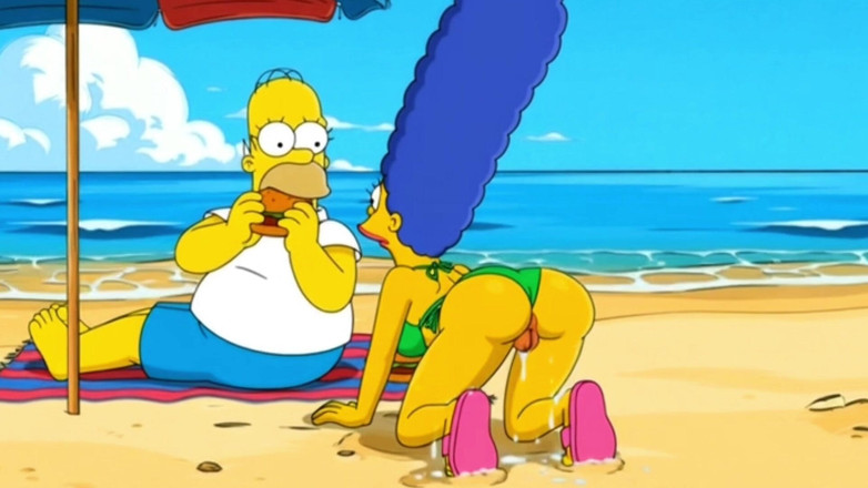 Octopussy Lovers Club: Beach Bitch 2: memek penuh sperma. Parodi kartun Simрsons.