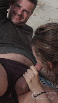 Beach Cumshot - Handjob in Her Face and Swallow