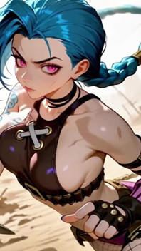 Procace Jinx scopa con Goku - parodia Ia