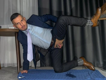 suited-men-with-open-crotch-is-pissing-like-a-dog-and-rides-the-dildo