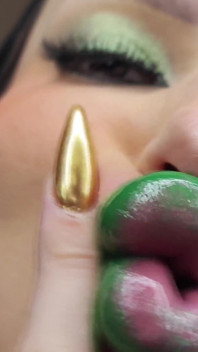 Verde minty batom brilhante pouty bimbo beija 4K ultra hd