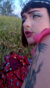 Petite Teen Riding a BBC Outdoors