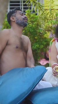 Desi Tharki Sasurji Gets Oil Massage From His Two Daughter in Law Outdoor and Fuck Them ( Hindi Audio )