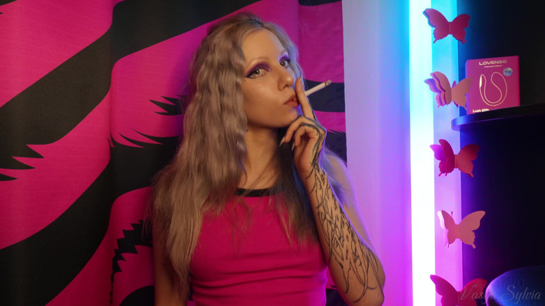 Vasya Sylvia: Sexy Teen Smoking a Cigarette and Shaking Her Tits!