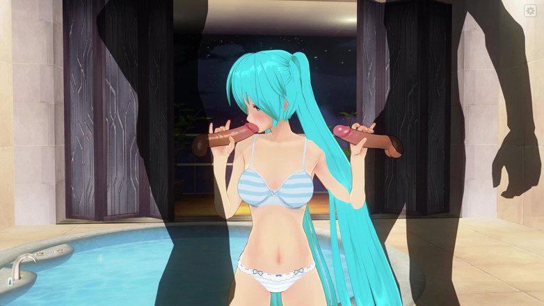 H3DC: 3D 헨타이. Miku 더블 오럴