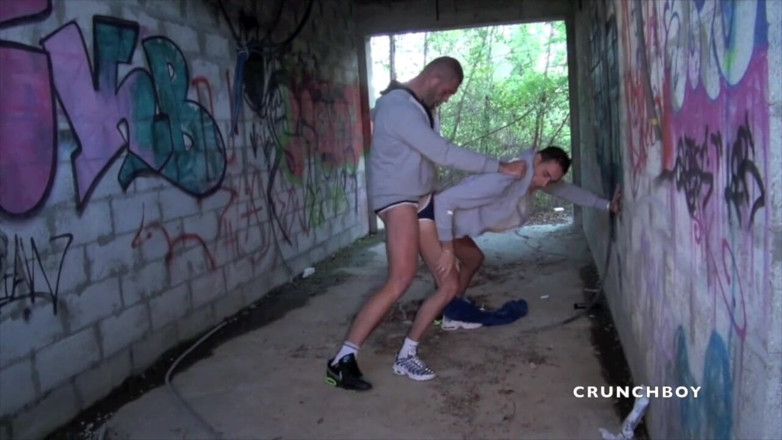 EXHIB BOYS: Lovely french twink used in jockstrap outdoor by bear hairy...
