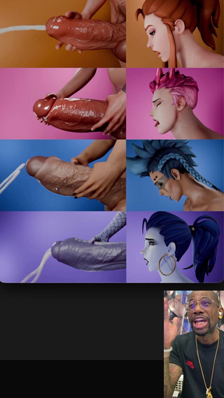 L6RD7BLU3 FUTA: Troie multiple overwatch transgender si masturbano e sborrano allo stesso...