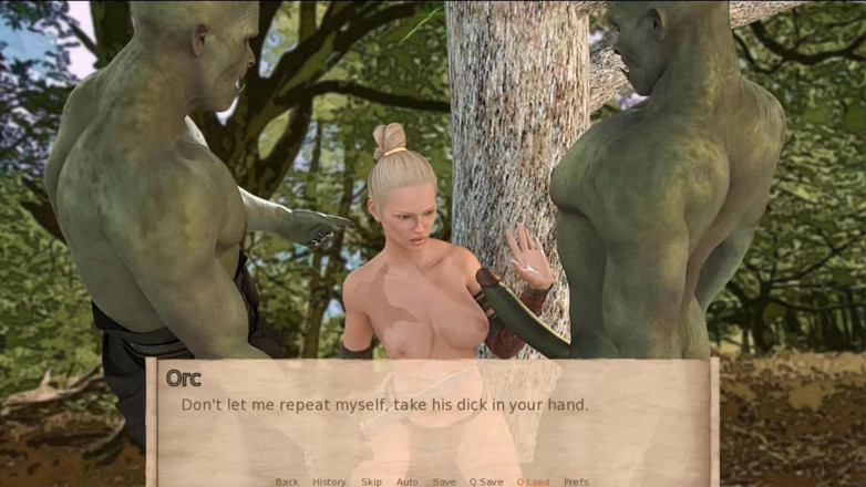 Visual Novels: Alenjas adventures part 7 - orcs fuck forest elf teen