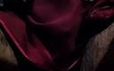 Satin and silky: 49 pula se freacă capul cu Maroon Satin costum mătăsos...