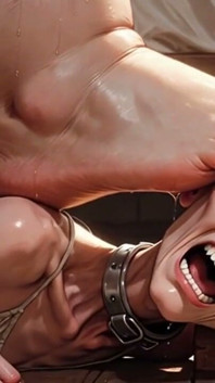 Fat Mistress Steps on Skinny Slave Face - Hard Trampling Humiliation