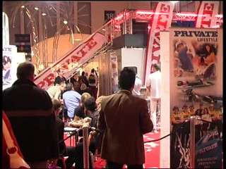 Lucky Cooch: Blonde stripper at the sex fair