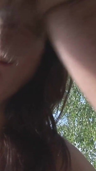 The beautiful brunette fucks her friend's cock at the poolside while she watches them enjoying themselves
