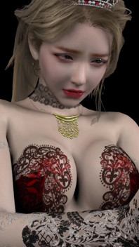 3D 可爱女郎穿着性感内衣坐在大鸡巴上