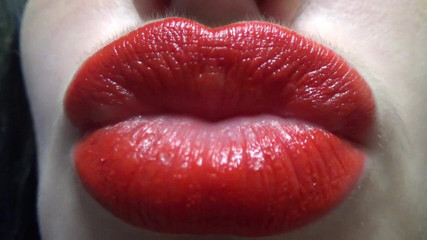 Goddess Misha Goldy: Kiss me baby! Red lipstick and big sexy lips fetish