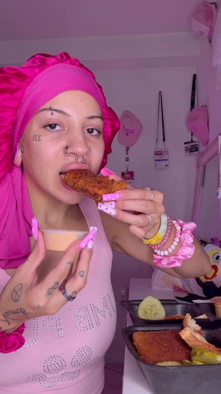Nali Marie: Spicy Food Mukbang Overeating Facestuffing Petite Girl Eating Hot Food...