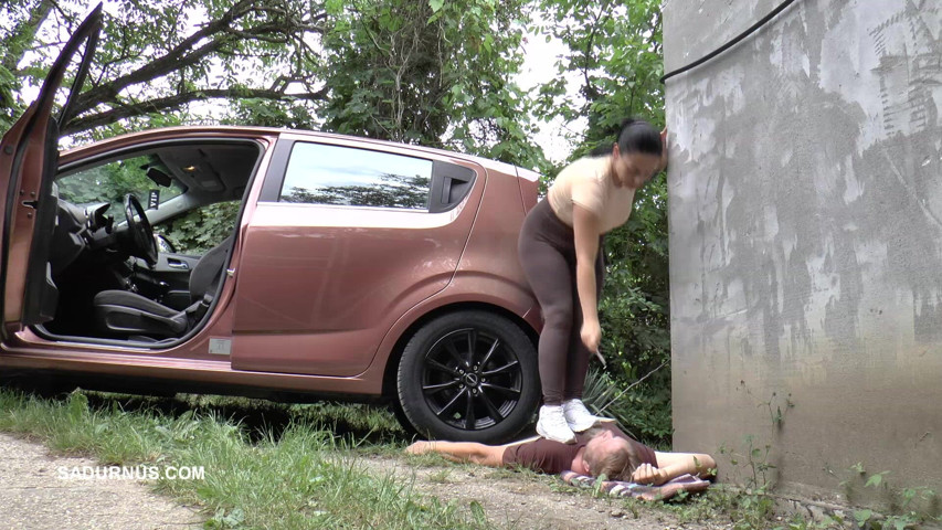 Mistress Jenna Stands on the Slave with a Car While Smoking in the Slave's Mouth (Sadurnus) Mistress Jenna Stands on the Slave with a Car While Smoking in the Slave's Mouth (Sadurnus)
