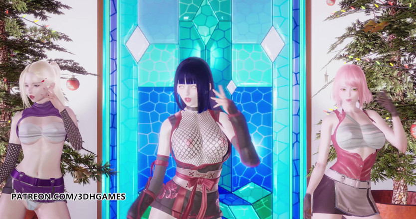 3D-Hentai Games: Twice - Feel special striptease Ino Sakura Hinata 3D erotic dance Naruto...