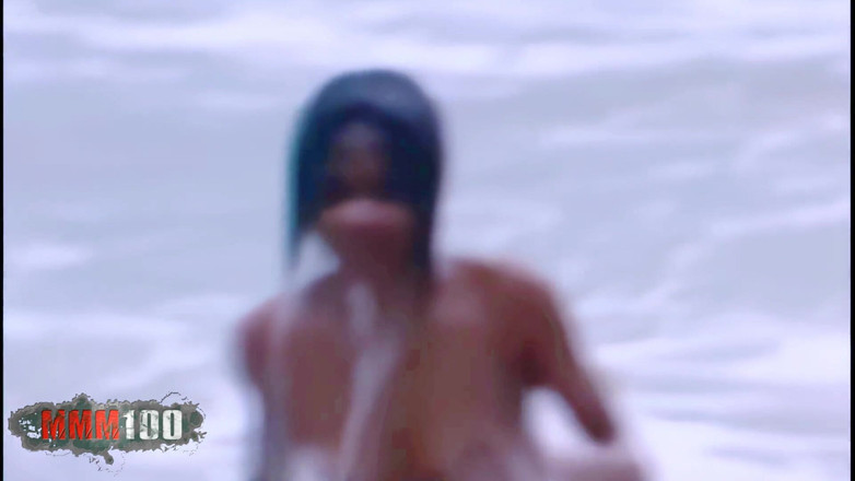 MMM100: Shania Focení u moře se Shanií, nádhernou malou francouzskou černou holkou