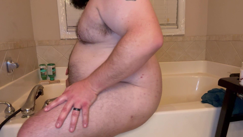 Chubby Freak: Pulchny tata głaskanie, Korzystanie Blowjob Toy i Butt Plug