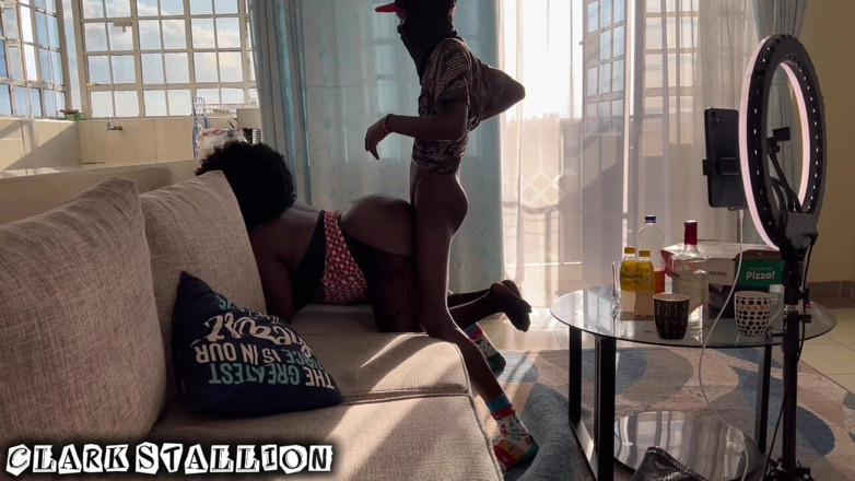 ClarkStallion: Thick Ass Ebony Gets Fucked Hard Doggystyle and Moans Loudly