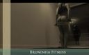 Bruninha fitness: Bester striptease-tanz aller zeiten - heißes muskelmädchen lapdance am fenster