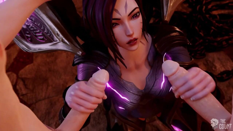 Smixix: Lol Kaisa Animation, trio, pipe et double creampie, porno 3D complet,...
